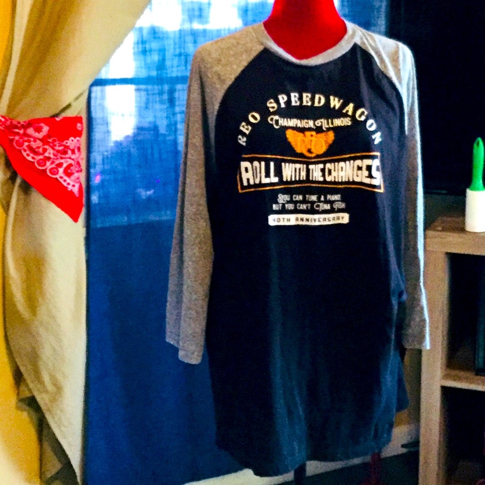 Reo Speedwagon Roll with the changes baseball tee